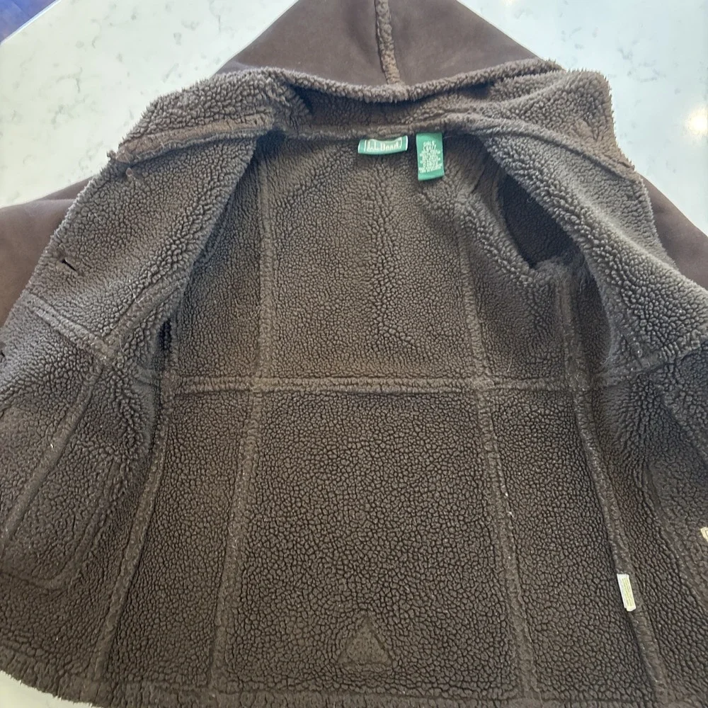 VTG LL Bean Faux Shearling Coat Little Girls 6X/7‎ Dark Brown Adorable Cozy EUC